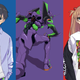 Shinji, Unit-01, and Asuka sport some fetching new glasses. Well, the giant robot doesn’t, but is there for the ride.